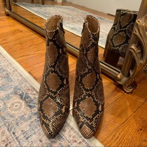 Madewell Fiona Snakeskin Boots, Size 8